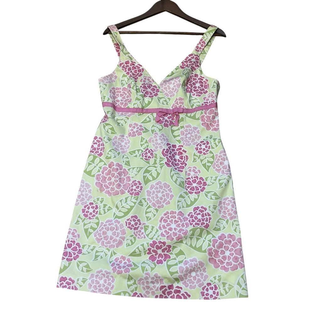 Telluride clothing co Pink Lime Green Summer Sundress Tank Dress‎ Stretch Size 8